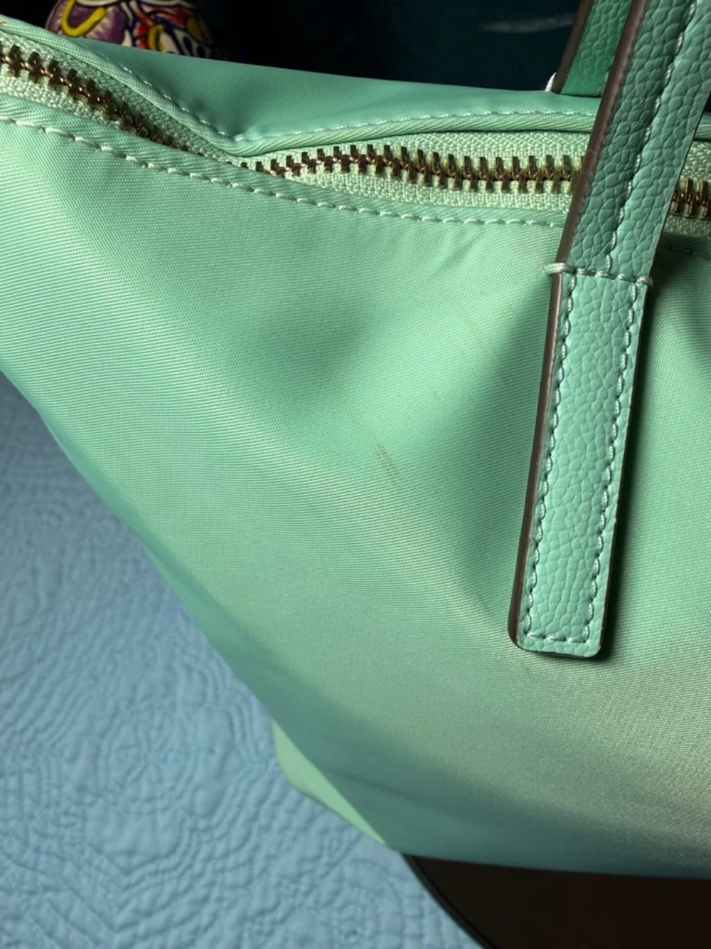 kate spade Mint Green Tote with Accent Scarf 11 x 10 - Picture 5 of 12